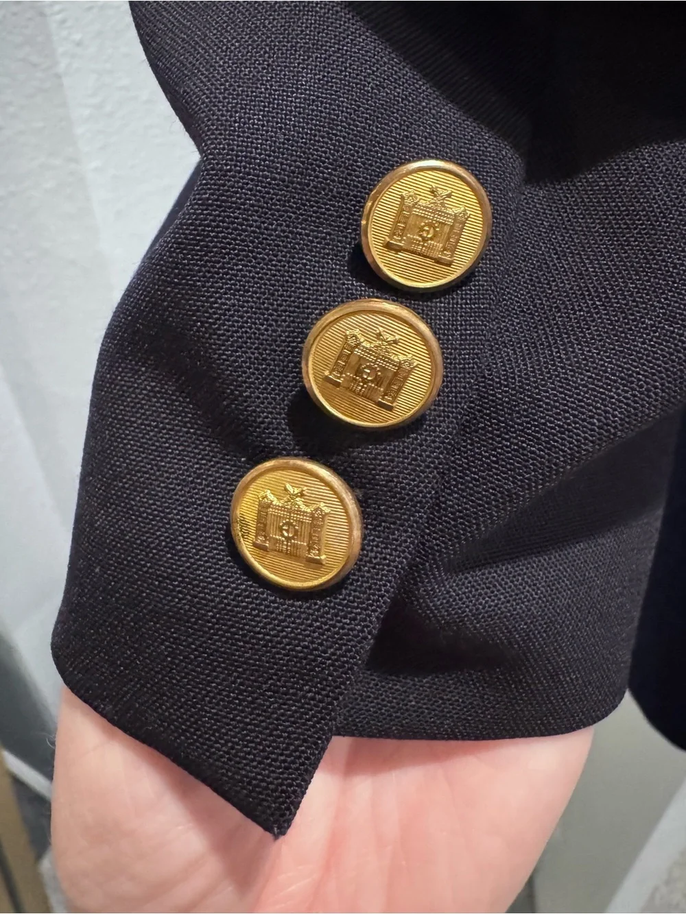 Vintage Brooks Brothers 43L Navy 100% Wool Double Breasted Blazer